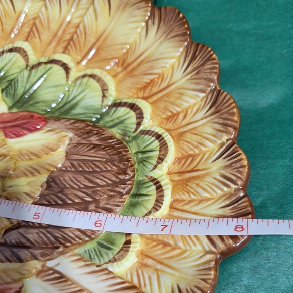 Pier 1 Turkey Day ceramic holiday plate Fall Thanksgiving Turkey Serving Plate - Picture 3 of 4